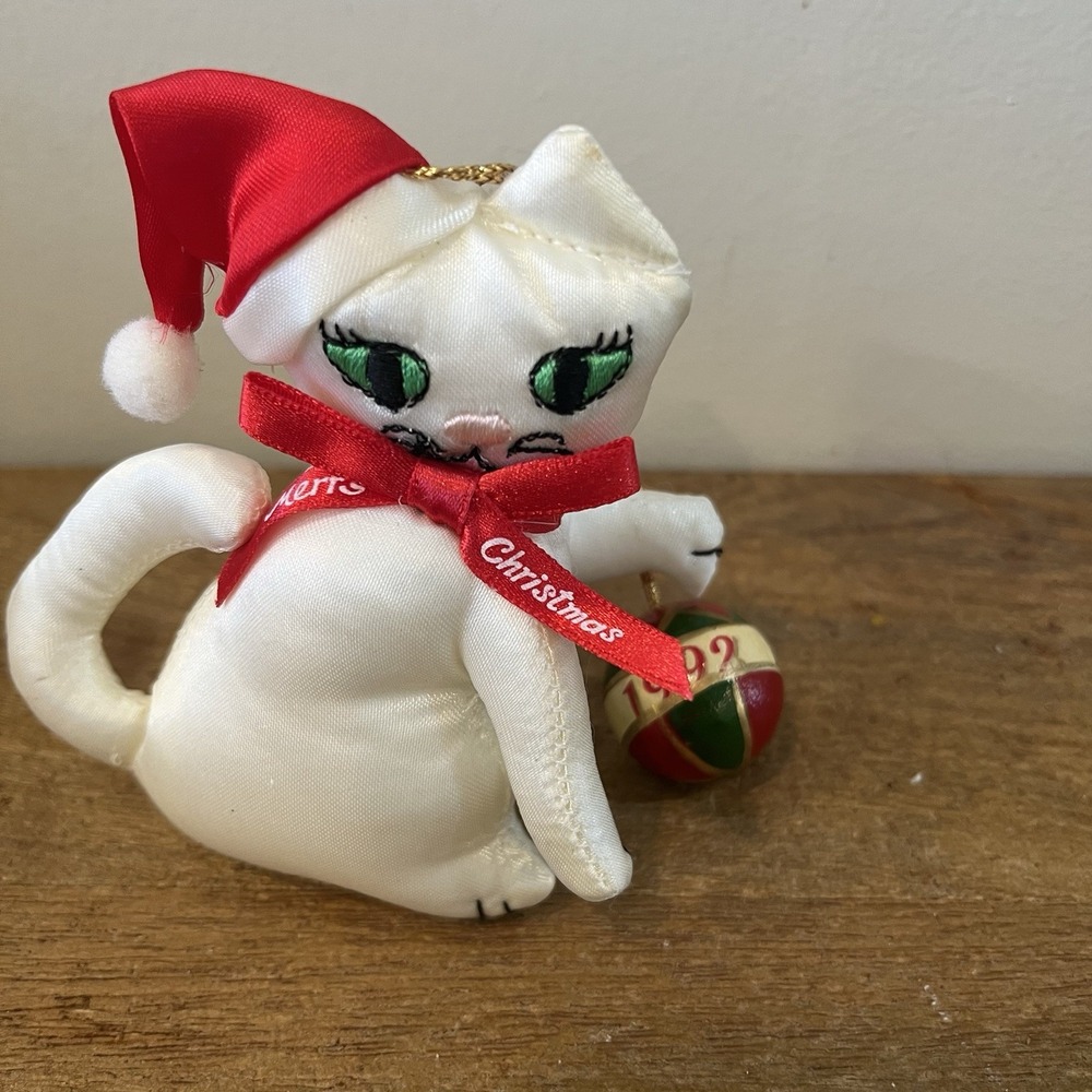 VTG 1992 Fancy Feast Christmas Cat Ornament by Russ Berrie w/ Box & Tag Holiday - Picture 2 of 12